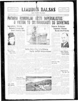 Liaudies Balsas = Peoples voice, December 8, 1939