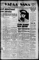 Vapaa Sana, September 16, 1939