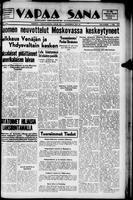 Vapaa Sana, October 25, 1939