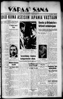 Vapaa Sana, July 31, 1937