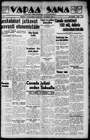Vapaa Sana, September 13, 1939