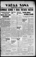 Vapaa Sana, January 22, 1936