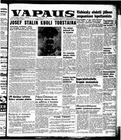 Vapaus, March 7, 1953