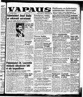 Vapaus, March 5, 1953