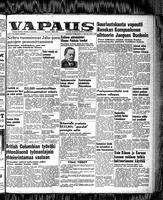 Vapaus, July 5, 1952