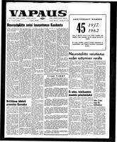 Vapaus, October 25, 1962