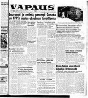 Vapaus, March 30, 1954