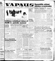 Vapaus, March 9, 1954