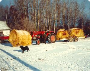 The Hall's First Tractor and Hay Wagon