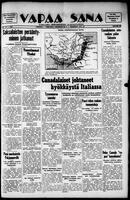 Vapaa Sana, October 28, 1943
