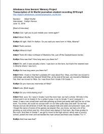 Albert Wurfel - Transcript of Audio Interview