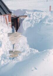 Snowed in doorway of Building No. 14