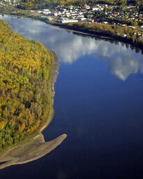 Athabasca River with Town of Athabasca-13
