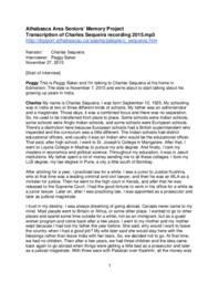 Charles Sequeira - Transcript of Audio Interview