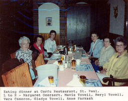 Eating Dinner at Corfu Restaurant