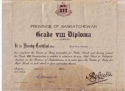 Ella Croteau's Grade Eight Diploma