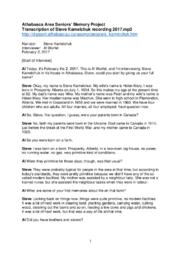 Steve Kamelchuk - Transcript of Audio Interview