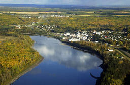 Athabasca River with Town of Athabasca-11