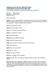 Anne Vincent - Transcript of Audio Interview