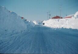 Resolute Bay Main street in snow