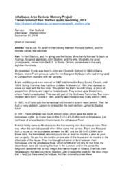 Ken Stafford - Transcript of Audio Interview