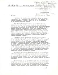 Letter to House of Lords