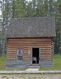 Log Cabin with Open Door