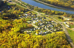 Athabasca River with Town of Athabasca-10