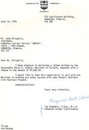 Letter from M.L.A. Tom Chambers