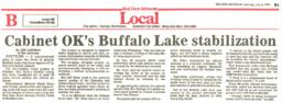 Cabinet OK's Buffalo Lake stabilization